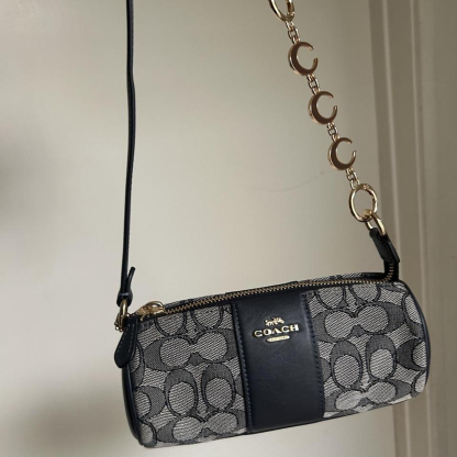 blue & gold monogram shoulder bag 