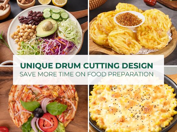 SUSTEAS Rotary Cheese Grater with Handle, 5 Well-Designed Blades, Strong Suction Cup Base, Kitchen Utensils Vegetable Slicer Dicer Fruit Vegetable Slicer Gadgets Kitchen