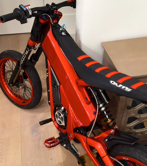 Custom Gloss Red Surron Light Bee Supermoto | Red Rims, GUTS Seat, Street-Ready Build