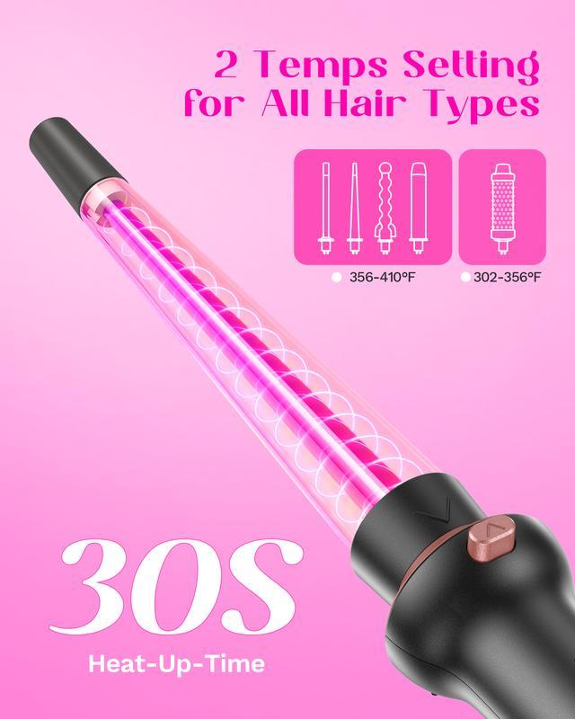 Wavytalk Multi Curl, 5 to 1 Ceramic Curling Wand, 1/2 a 11/2 pulgadas and cepillo