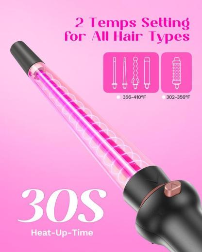 Wavytalk Multi Curl, 5 to 1 Ceramic Curling Wand, 1/2 a 11/2 pulgadas and cepillo