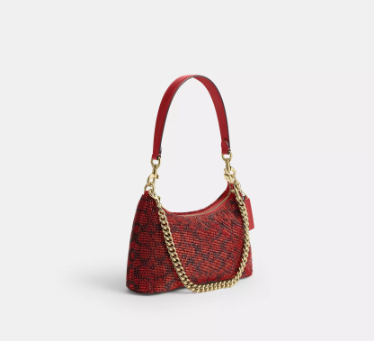 Teri Shoulder Bag In Signature Beaded Satin