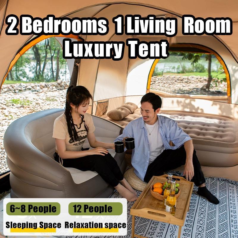 Camping Tent Heavy Duty Camping 8 People Tent, Outdoor Folding Portable Double Thickened Rainproof Fully Automatic