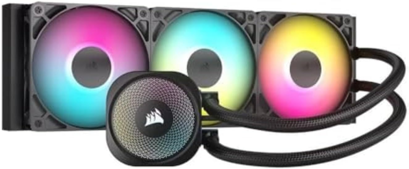 CORSAIR Nautilus 360 RS ARGB Liquid CPU Cooler – 360mm AIO – Low-Noise – Direct Motherboard Connection – Daisy-Chain – Intel LGA 1851/1700, AMD AM5/AM4 – 3X RS120 ARGB Fans Included – White