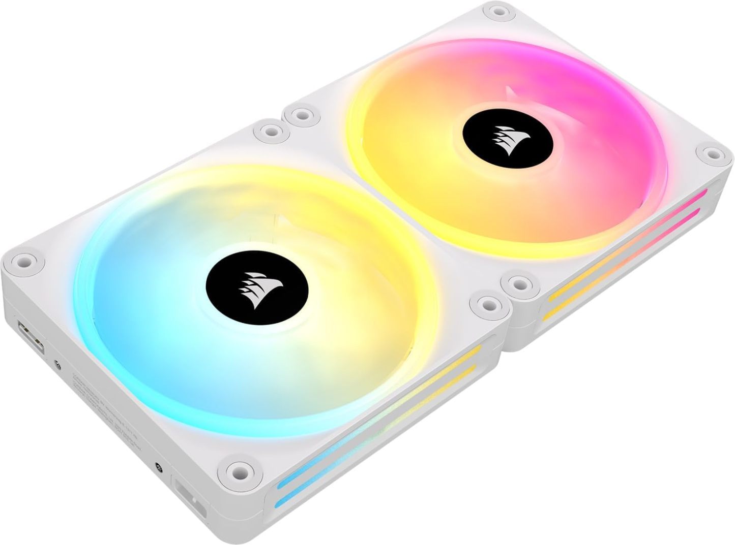 Corsair iCUE Link QX120 RGB 120mm Magnetic Dome RGB Fans - Triple Fan Starter Kit with iCUE Link System Hub - White
