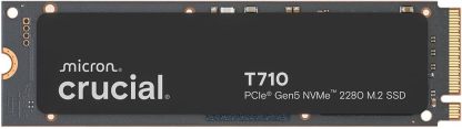 Crucial T705 PCIe Gen5 NVMe 2TB SSD, Up to 14,500MB/s, TLC NAND, Intel & Ryzen Compatible, for Hardcore Gaming & High-Speed Storage, Solid State Drive, Includes 1Mo Adobe CC – CT2000T705SSD3