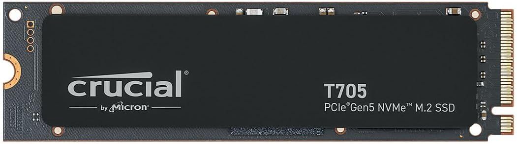 Crucial T705 PCIe Gen5 NVMe 2TB SSD, Up to 14,500MB/s, TLC NAND, Intel & Ryzen Compatible, for Hardcore Gaming & High-Speed Storage, Solid State Drive, Includes 1Mo Adobe CC – CT2000T705SSD3