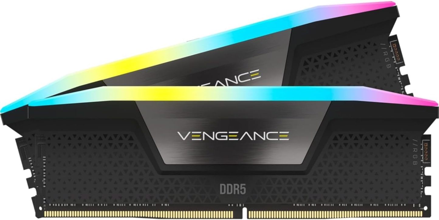CORSAIR Vengeance RGB DDR5 RAM 32GB (2x16GB) Up to 6400MHz CL36-48-48-104 1.35V Intel XMP 3.0 Desktop Computer Memory - White (CMH32GX5M2B6400C36W)