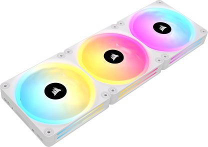 Corsair iCUE Link QX120 RGB 120mm Magnetic Dome RGB Fans - Triple Fan Starter Kit with iCUE Link System Hub - White