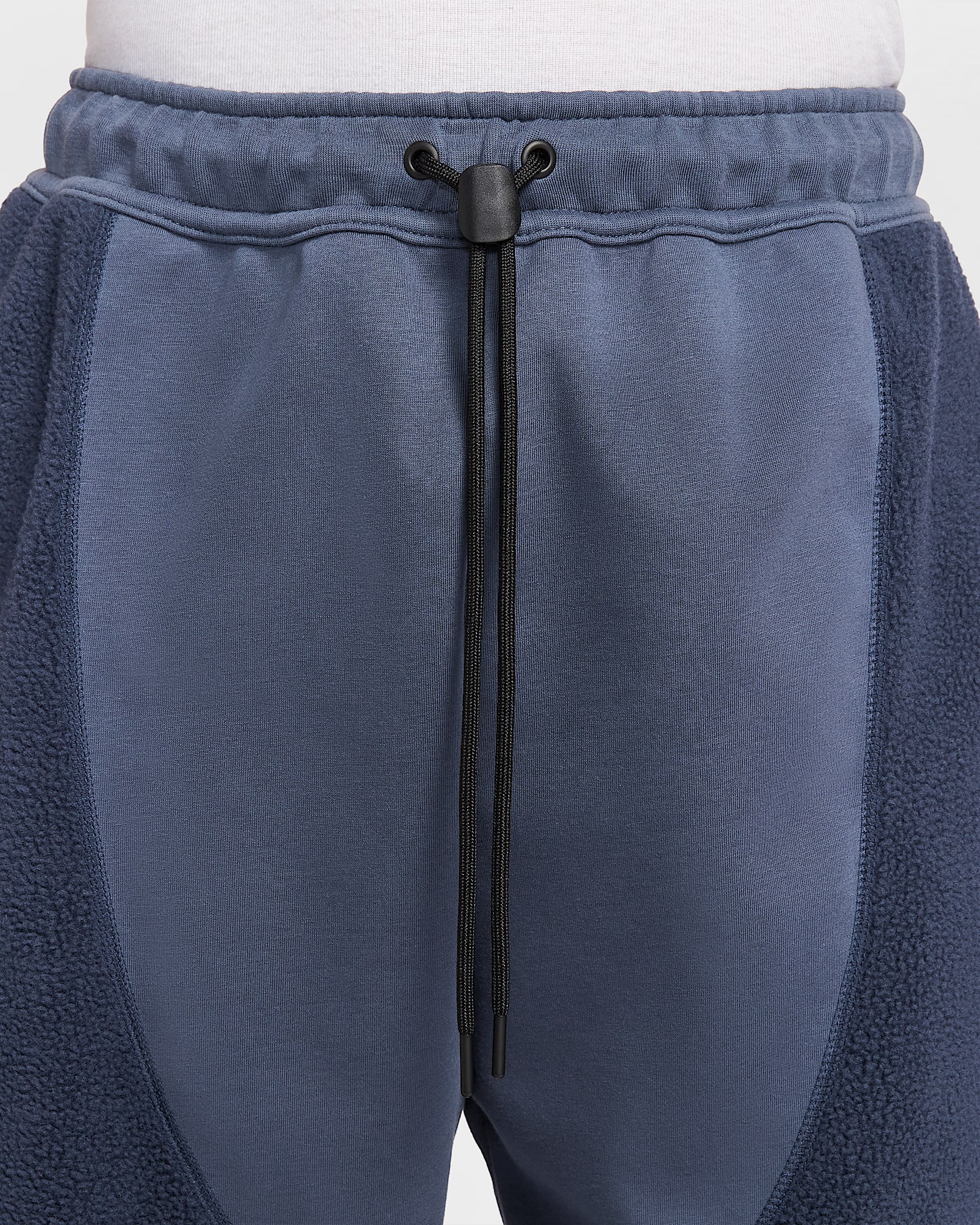 男子摇粒绒拼接直筒长裤