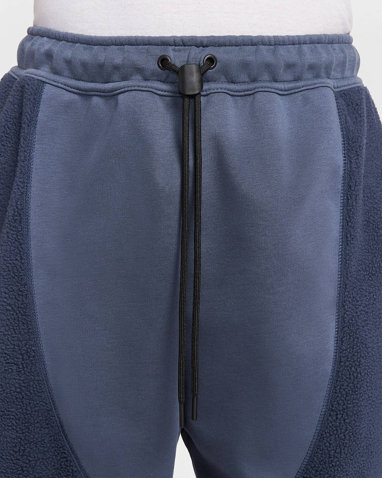 男子摇粒绒拼接直筒长裤