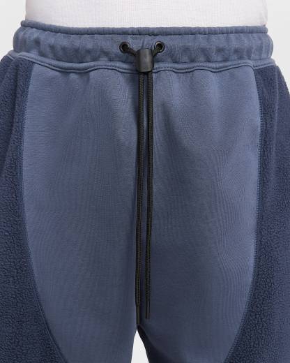 男子摇粒绒拼接直筒长裤