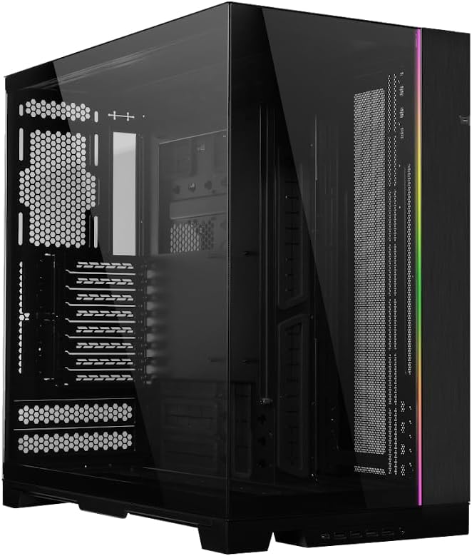 Lian Li Dynamic EVO XL - Up to 280mm E-ATX Motherboard - ARGB Lighting Strips - Up to 3X 420mm Radiator -Front and Side Tempered Glass Panels - Reversible Chassis- Cable Management (O11DEXL-W)