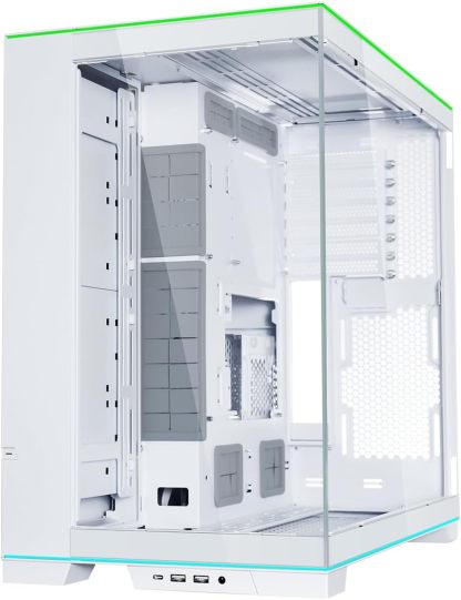 Lian Li Dynamic EVO XL - Up to 280mm E-ATX Motherboard - ARGB Lighting Strips - Up to 3X 420mm Radiator -Front and Side Tempered Glass Panels - Reversible Chassis- Cable Management (O11DEXL-W)