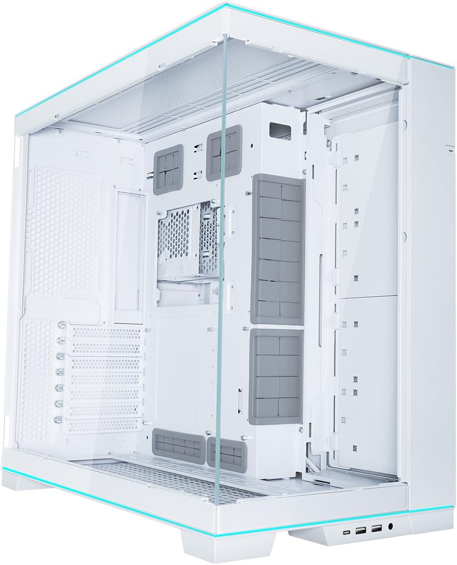 Lian Li Dynamic EVO XL - Up to 280mm E-ATX Motherboard - ARGB Lighting Strips - Up to 3X 420mm Radiator -Front and Side Tempered Glass Panels - Reversible Chassis- Cable Management (O11DEXL-W)