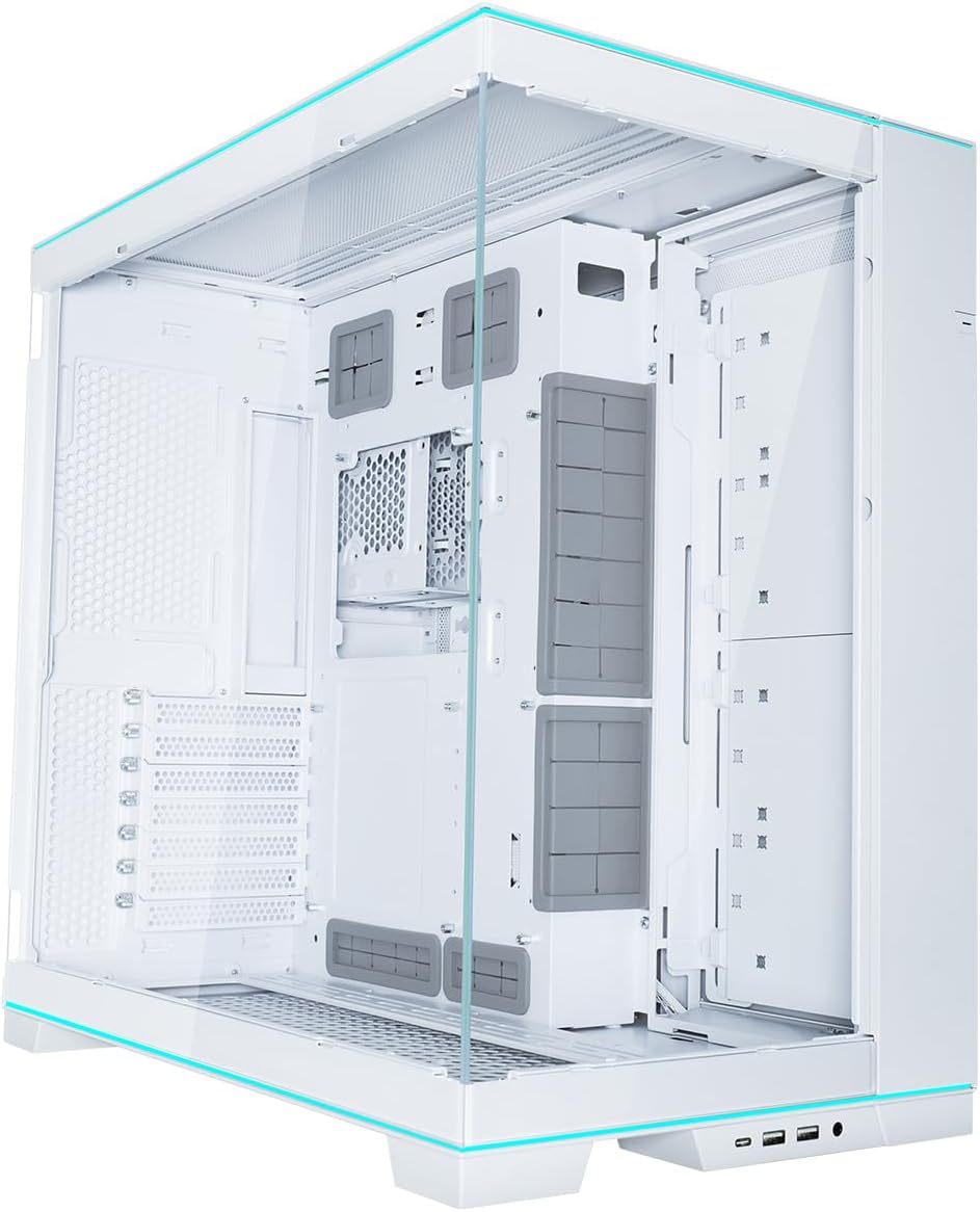 Lian Li Dynamic EVO XL - Up to 280mm E-ATX Motherboard - ARGB Lighting Strips - Up to 3X 420mm Radiator -Front and Side Tempered Glass Panels - Reversible Chassis- Cable Management (O11DEXL-W)