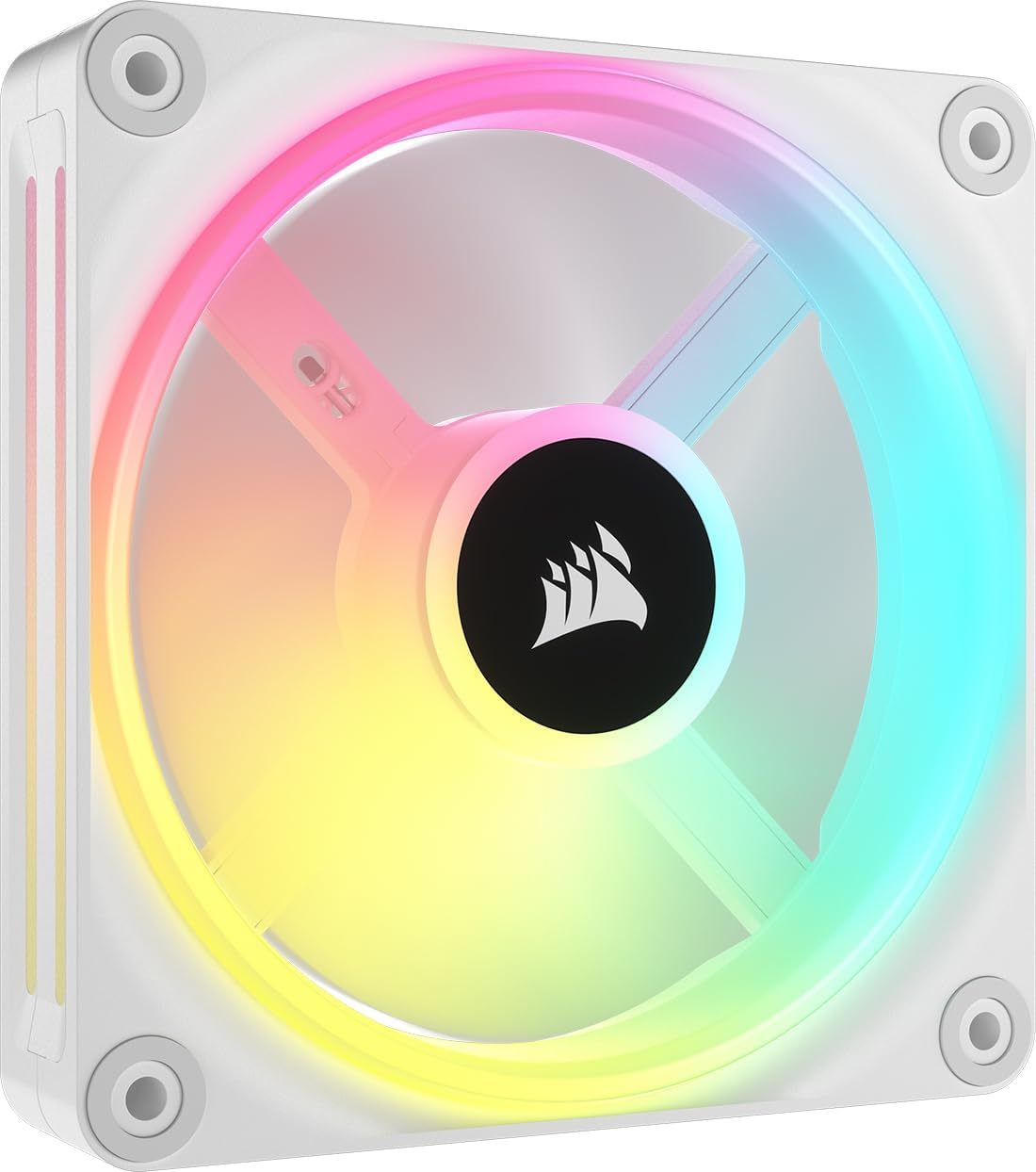 Corsair iCUE Link QX120 RGB 120mm Magnetic Dome RGB Fans - Triple Fan Starter Kit with iCUE Link System Hub - White