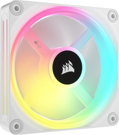 Corsair iCUE Link QX120 RGB 120mm Magnetic Dome RGB Fans - Triple Fan Starter Kit with iCUE Link System Hub - White
