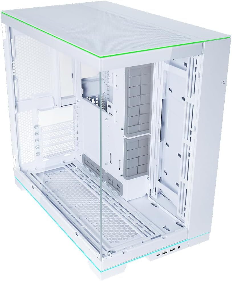 Lian Li Dynamic EVO XL - Up to 280mm E-ATX Motherboard - ARGB Lighting Strips - Up to 3X 420mm Radiator -Front and Side Tempered Glass Panels - Reversible Chassis- Cable Management (O11DEXL-W)
