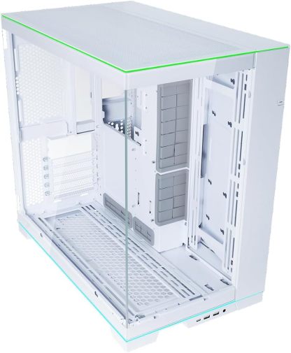Lian Li Dynamic EVO XL - Up to 280mm E-ATX Motherboard - ARGB Lighting Strips - Up to 3X 420mm Radiator -Front and Side Tempered Glass Panels - Reversible Chassis- Cable Management (O11DEXL-W)