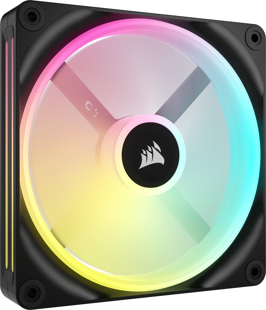 Corsair iCUE Link QX120 RGB 120mm Magnetic Dome RGB Fans - Triple Fan Starter Kit with iCUE Link System Hub - White