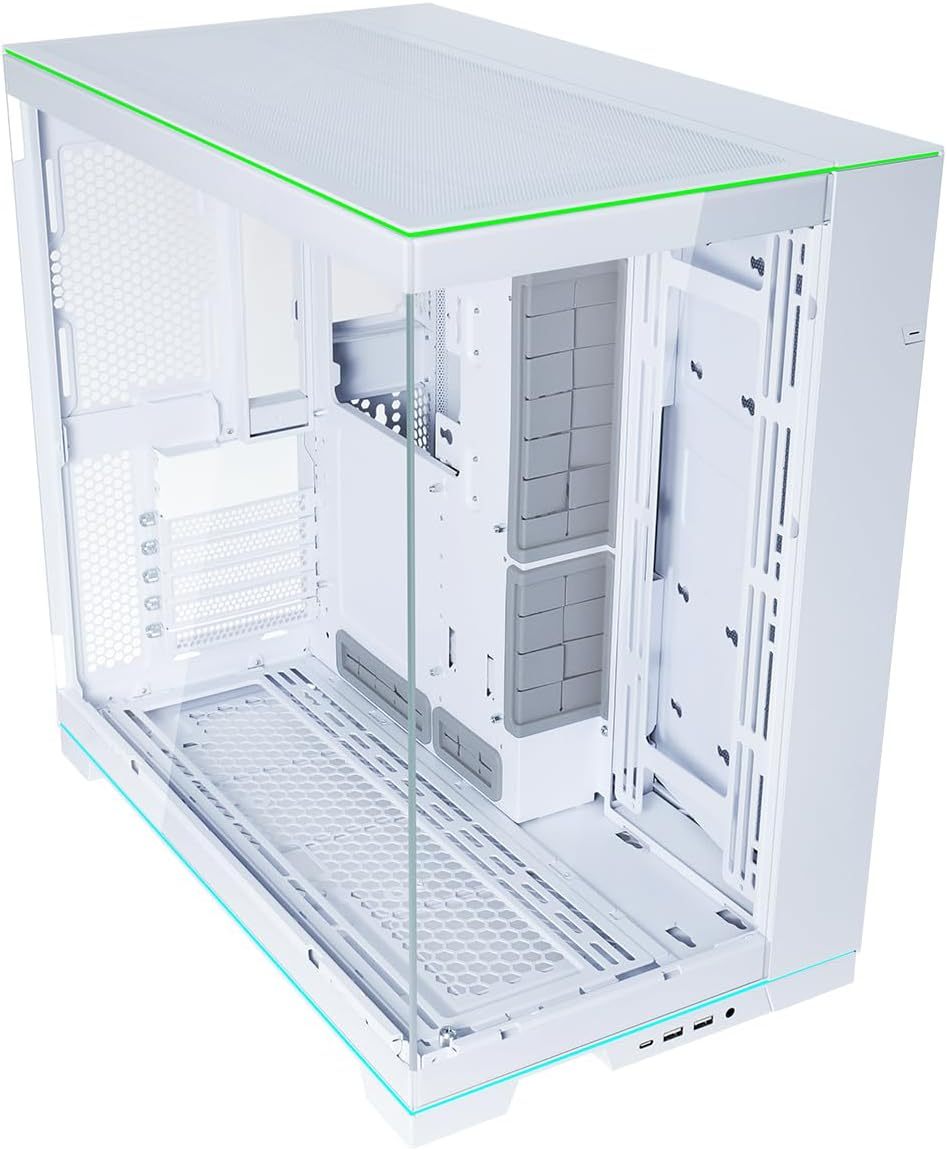 Lian Li Dynamic EVO XL - Up to 280mm E-ATX Motherboard - ARGB Lighting Strips - Up to 3X 420mm Radiator -Front and Side Tempered Glass Panels - Reversible Chassis- Cable Management (O11DEXL-W)