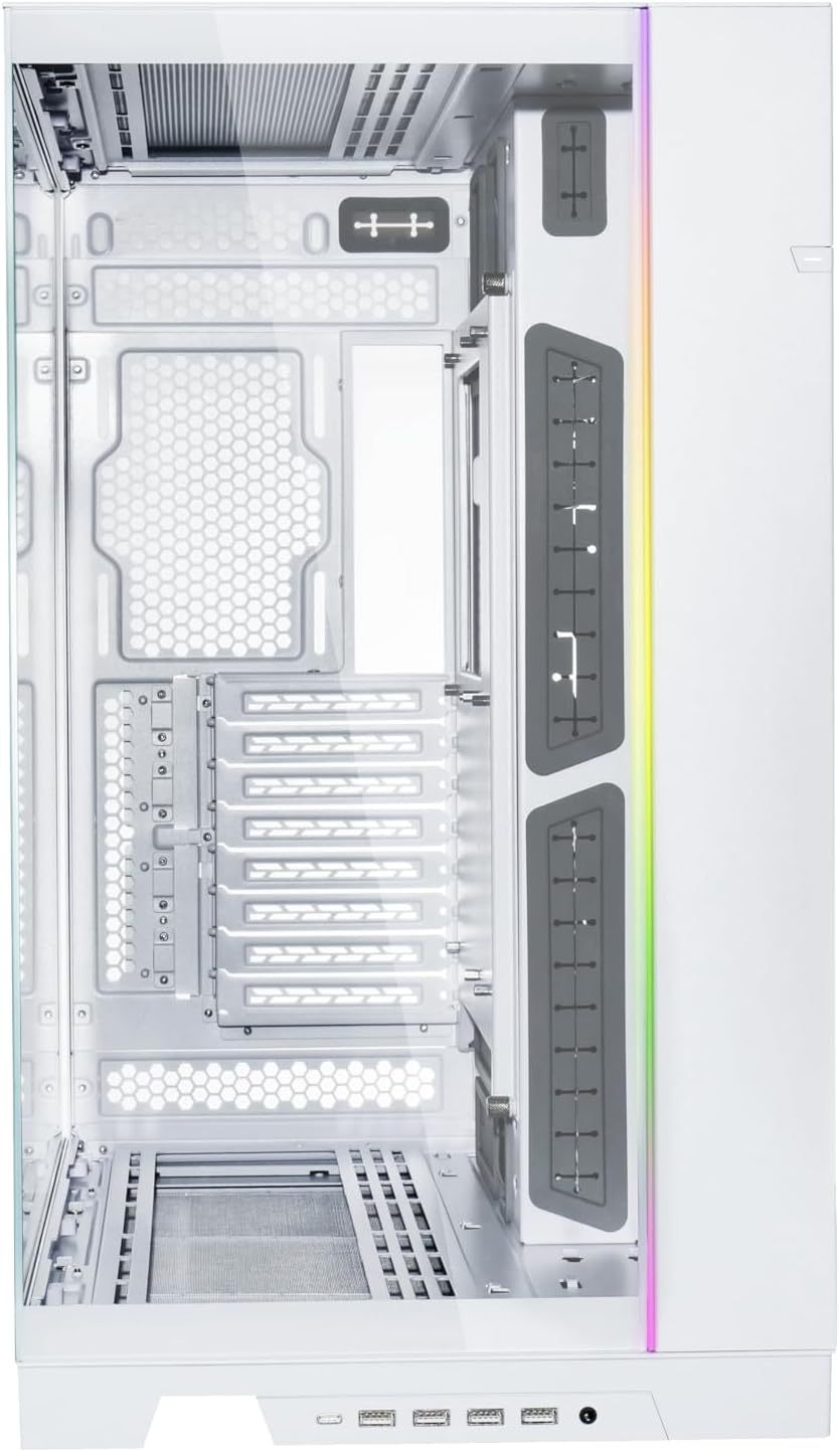Lian Li Dynamic EVO XL - Up to 280mm E-ATX Motherboard - ARGB Lighting Strips - Up to 3X 420mm Radiator -Front and Side Tempered Glass Panels - Reversible Chassis- Cable Management (O11DEXL-W)