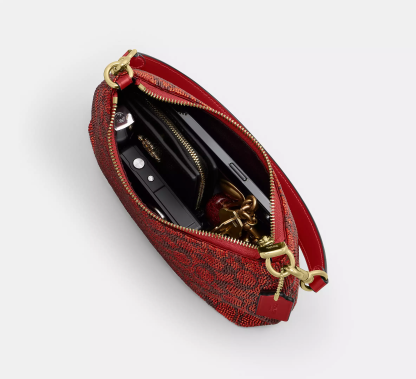 Teri Shoulder Bag In Signature Beaded Satin