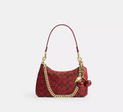 Teri Shoulder Bag In Signature Beaded Satin