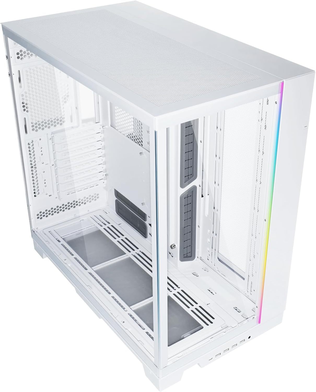 Lian Li Dynamic EVO XL - Up to 280mm E-ATX Motherboard - ARGB Lighting Strips - Up to 3X 420mm Radiator -Front and Side Tempered Glass Panels - Reversible Chassis- Cable Management (O11DEXL-W)