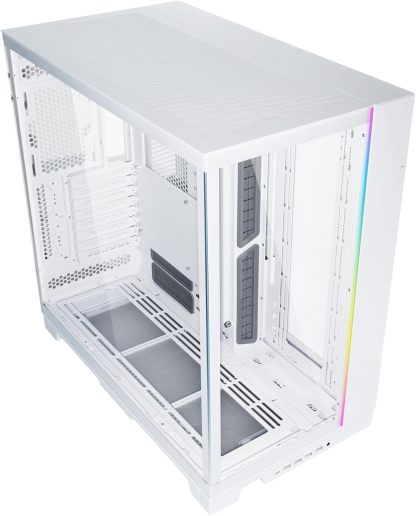 Lian Li Dynamic EVO XL - Up to 280mm E-ATX Motherboard - ARGB Lighting Strips - Up to 3X 420mm Radiator -Front and Side Tempered Glass Panels - Reversible Chassis- Cable Management (O11DEXL-W)