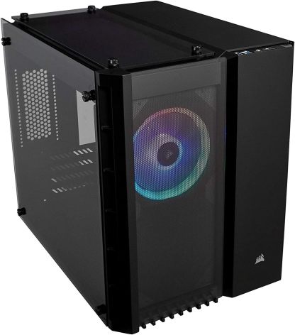 CORSAIR 2500X Small-Tower mATX Dual Camera PC Case - Panoramic Tempered Glass - Reverse Connection Compatible with Motherboard - No Fans Included - White