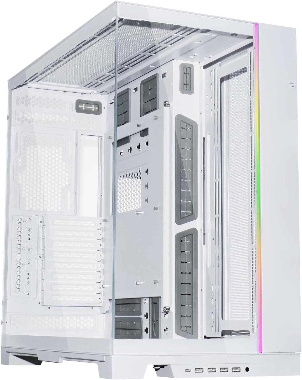 Lian Li Dynamic EVO XL - Up to 280mm E-ATX Motherboard - ARGB Lighting Strips - Up to 3X 420mm Radiator -Front and Side Tempered Glass Panels - Reversible Chassis- Cable Management (O11DEXL-W)