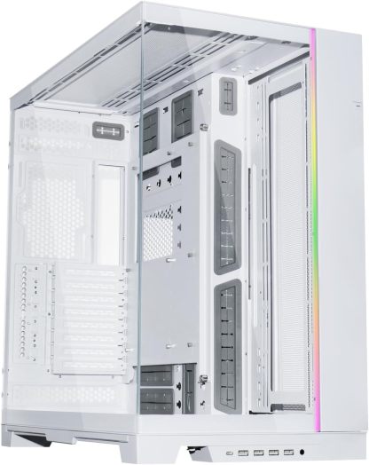 Lian Li Dynamic EVO XL - Up to 280mm E-ATX Motherboard - ARGB Lighting Strips - Up to 3X 420mm Radiator -Front and Side Tempered Glass Panels - Reversible Chassis- Cable Management (O11DEXL-W)
