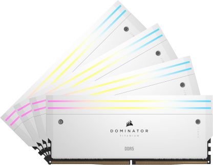 CORSAIR Dominator Titanium RGB DDR5 RAM 64GB (2x32GB) DDR5 6000MHz CL30 Intel XMP iCUE Compatible Computer Memory - White (CMP64GX5M2B6000C30W)