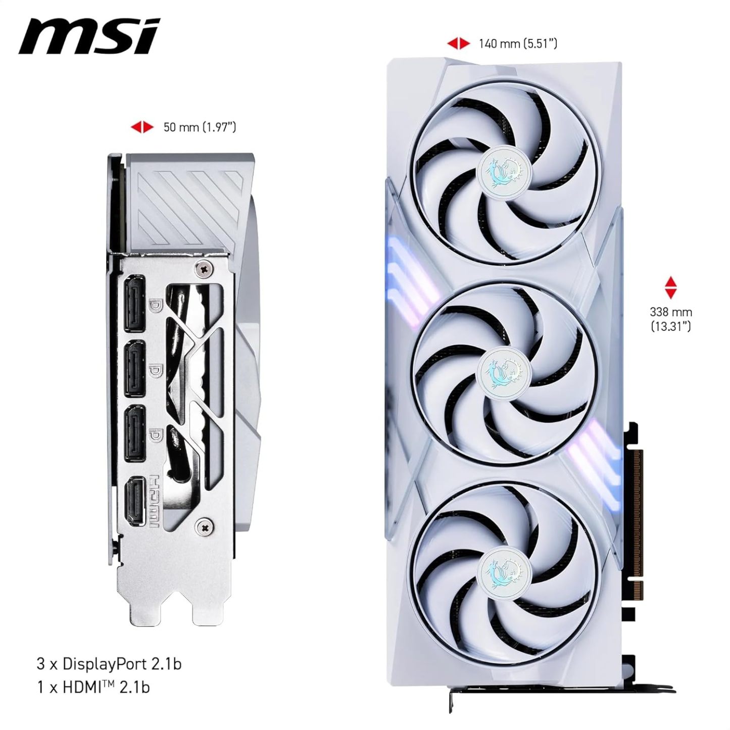 MSI GeForce RTX 5070 12G Gaming Trio OC White Graphics Board VD9067