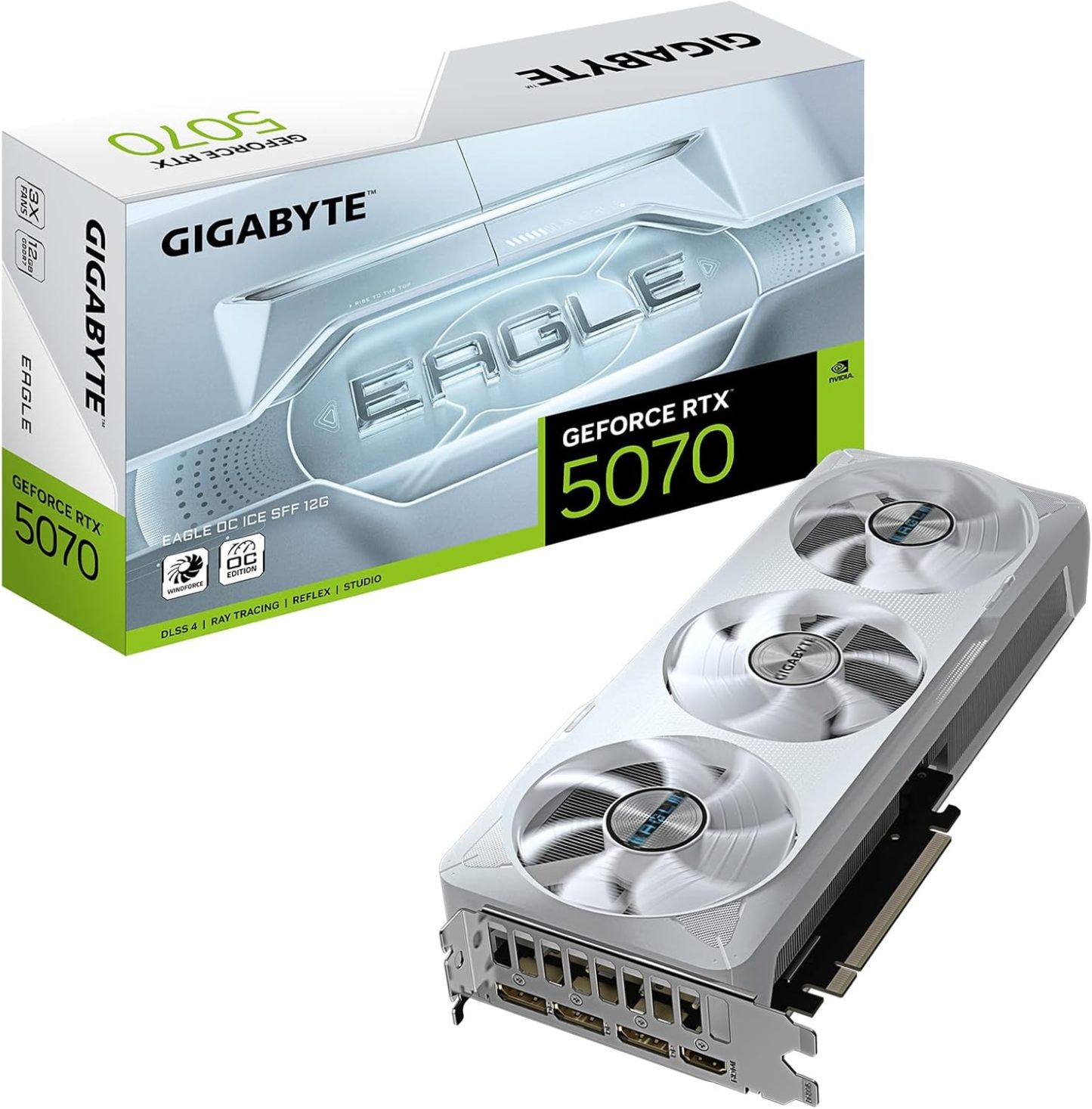 GIGABYTE GeForce RTX 5070 AERO OC 12G Graphics Card, 12GB 192-bit GDDR7, PCIe 5.0, WINDFORCE Cooling System, GV-N5070AERO OC-12GD Video Card, Compatible with Desktop