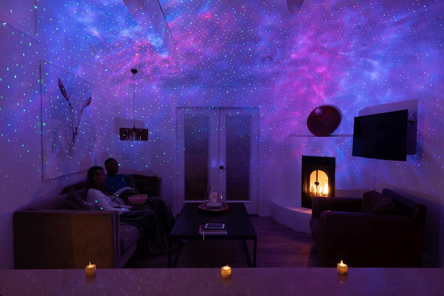 BlissLights Sky Lite Evolve - Star Projector, Galaxy Projector, LED Nebula Lighting, WiFi App, for Meditation, Relaxation, Gaming Room, Home Theater, and Bedroom Night Light Gift (Green Stars)