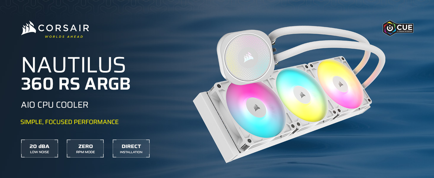 corsair nautilus rs argb; corsair nautilus argb; nautilus rs argb; AIO cpu cooler; low noise cooler