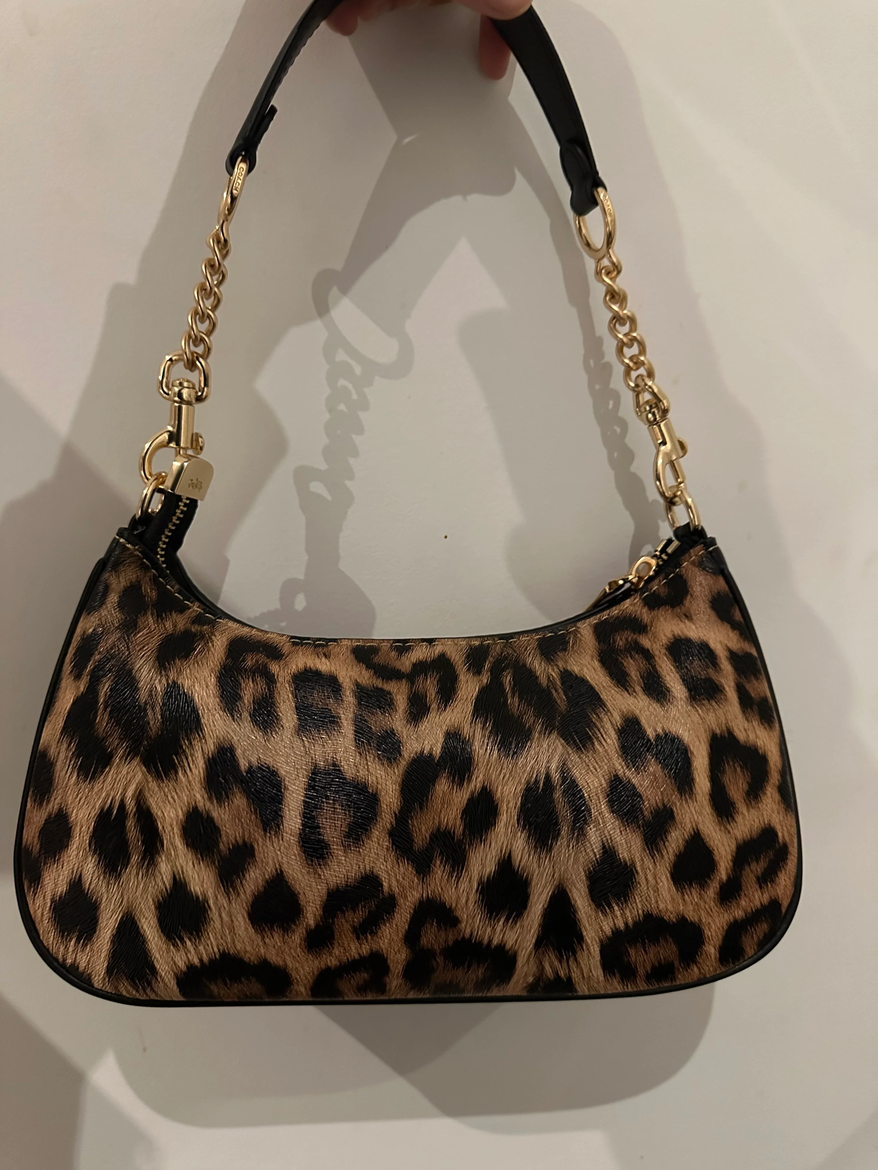 Teri Leopard Black Shoulder Handbag