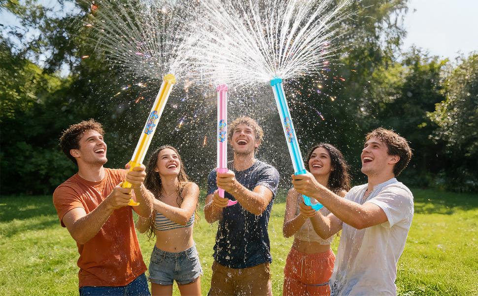 Outdoor Water Play Toy for Kids & Adults, Fireworks Water Gun with Dreamy Spray Effect, Ideal for Family Parent-Child Outdoor Play, Couples Beach Trips, Friends Camping Water Fights, Easy Pull Water Blaster for Summer Travel