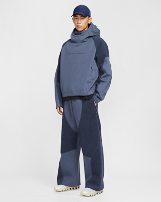 男子摇粒绒拼接直筒长裤