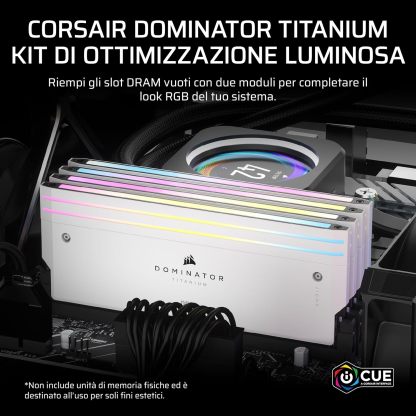 CORSAIR Dominator Titanium DDR5 RGB Light Enhancement Kit â€“ 2X Modules â€“ 0GB RAM â€“ iCUE Compatible â€“ White