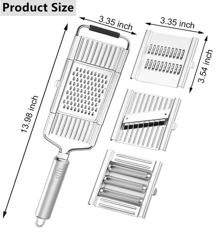 Stainless Steel 4 in 1 Multi-Purpose Vegetable Slicer,with 4 Adjustable Blades for Various Vegetables