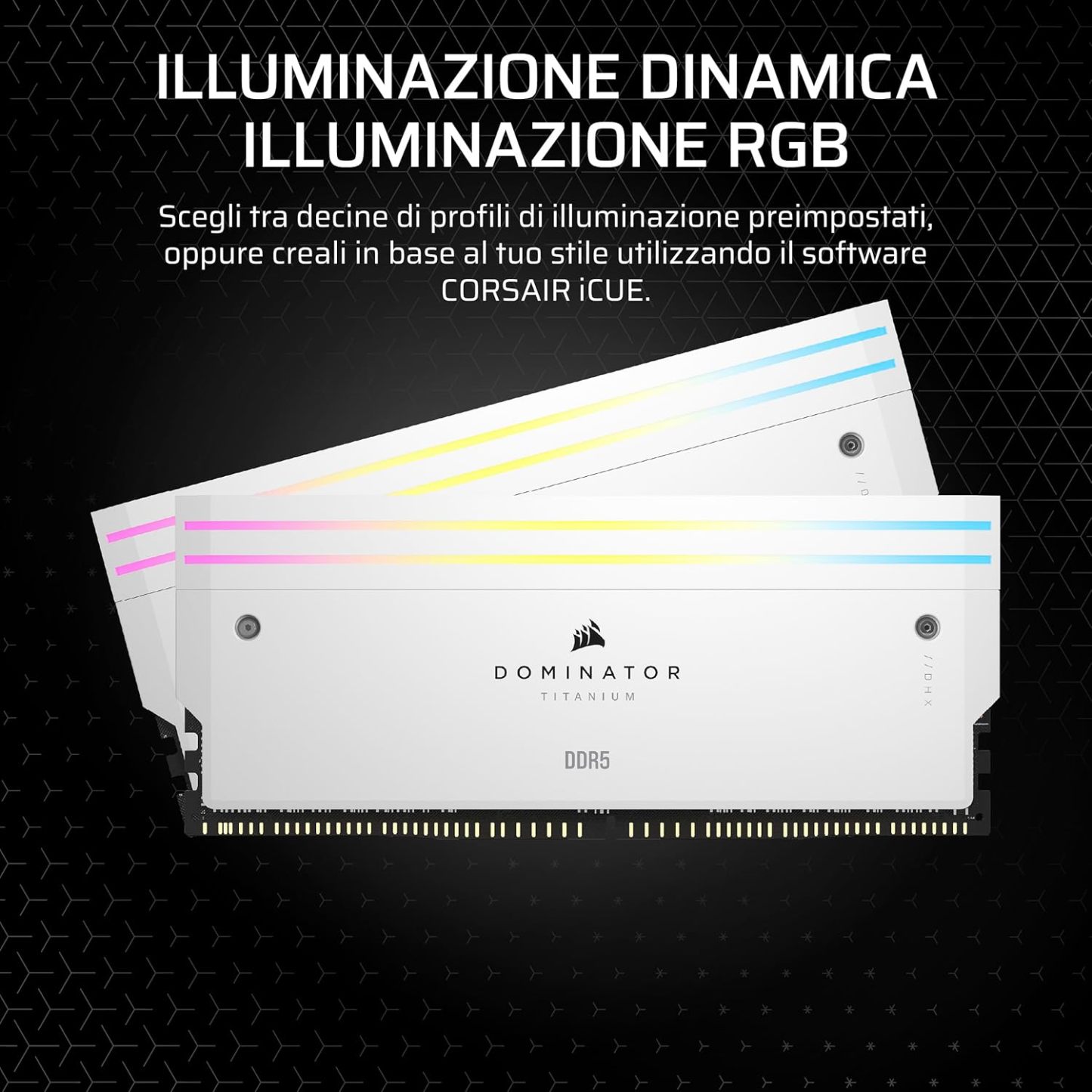 CORSAIR Dominator Titanium DDR5 RGB Light Enhancement Kit â€“ 2X Modules â€“ 0GB RAM â€“ iCUE Compatible â€“ White