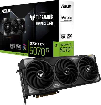 ASUS TUF GeForce RTX™ 5070 Ti 16GB GDDR7 White OC Edition Graphics Card, NVIDIA, Desktop (PCIe® 5.0, HDMI®/DP 2.1, 3.125-Slot, Military-Grade Components, Protective PCB Coating, Axial-tech Fans)