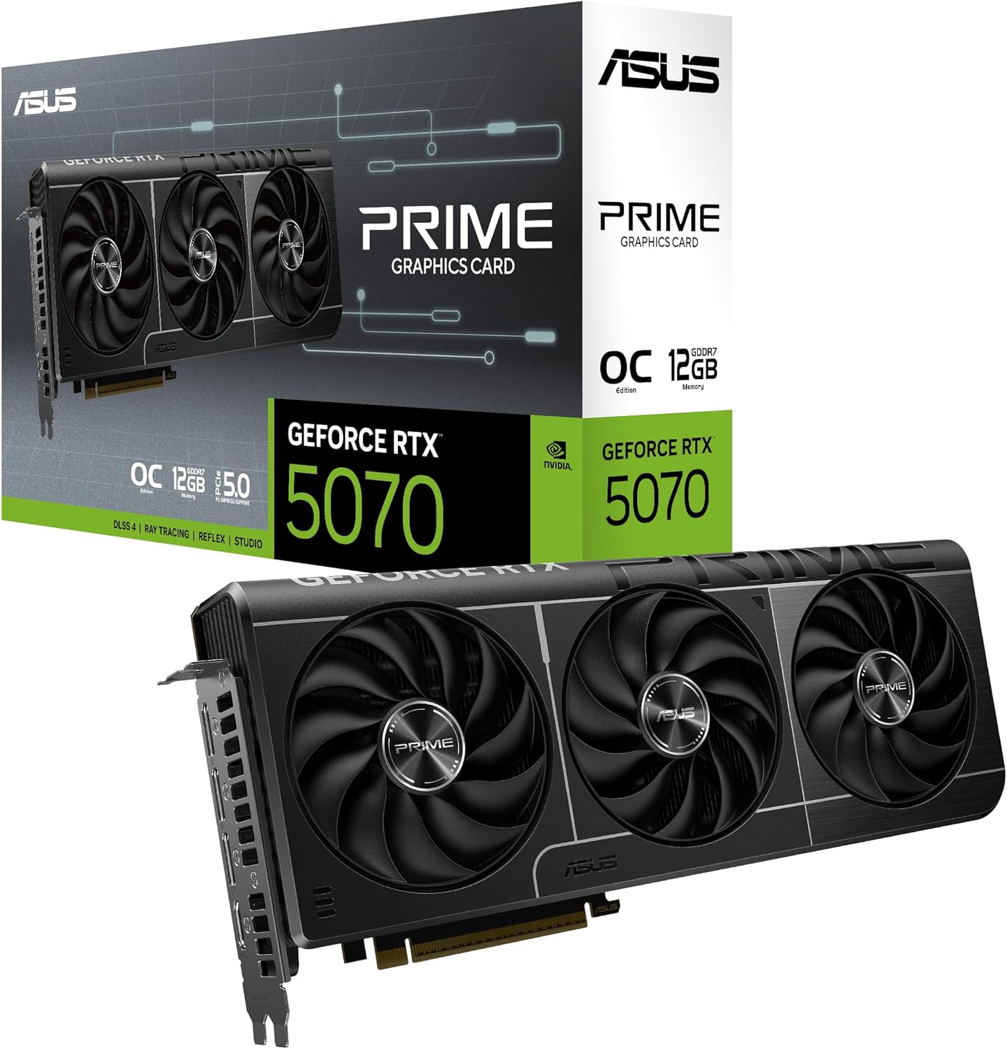 ASUS The SFF-Ready Prime GeForce RTX™ 5070 White OC Edition Graphics Card, NVIDIA (PCIe® 5.0, 12GB GDDR7, HDMI®/DP 2.1, 2.5-Slot, Axial-tech Fans, Dual BIOS)