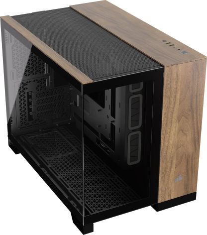 CORSAIR 2500X Small-Tower mATX Dual Camera PC Case - Panoramic Tempered Glass - Reverse Connection Compatible with Motherboard - No Fans Included - White
