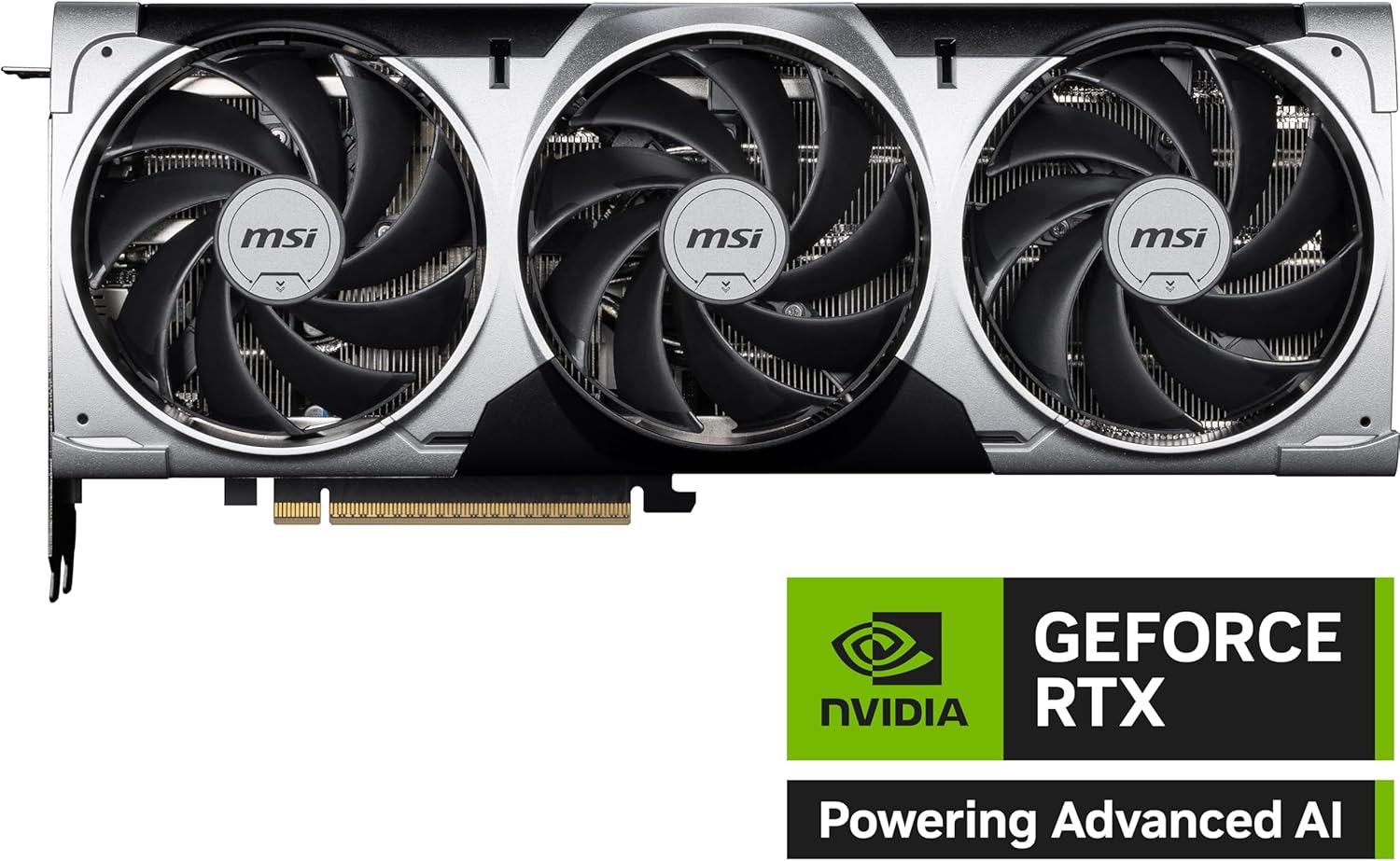 msi Gaming RTX 5070 12G Ventus 3X OC Graphics Card (12GB GDDR7, 192-bit, Extreme Performance: 2557 MHz, DisplayPort x3 2.1a, HDMI 2.1b, NVIDIA Blackwell Architecture)