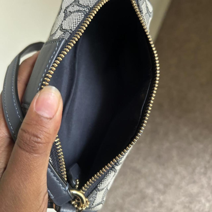 blue & gold monogram shoulder bag 